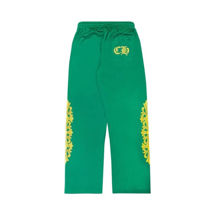 Chrome Hearts Floral Mesh Jersey Pants Green/Gold