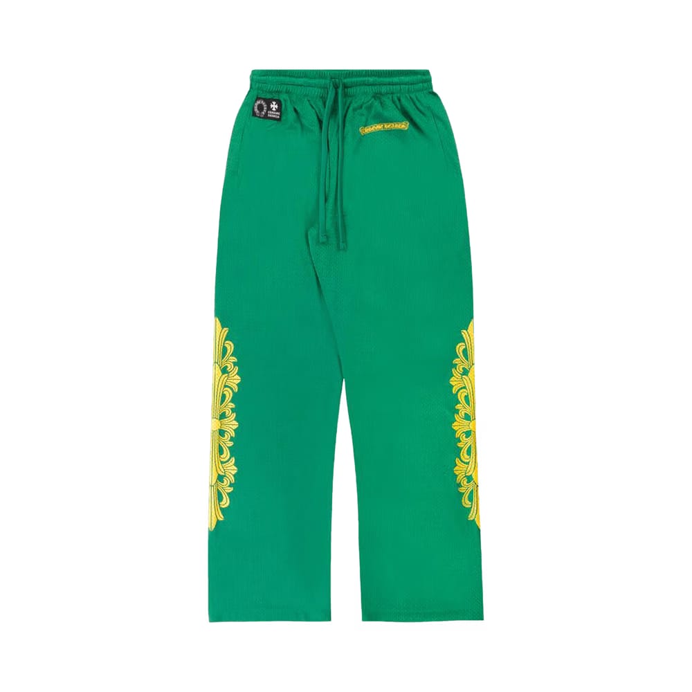 Chrome Hearts Floral Mesh Jersey Pants Green/Gold