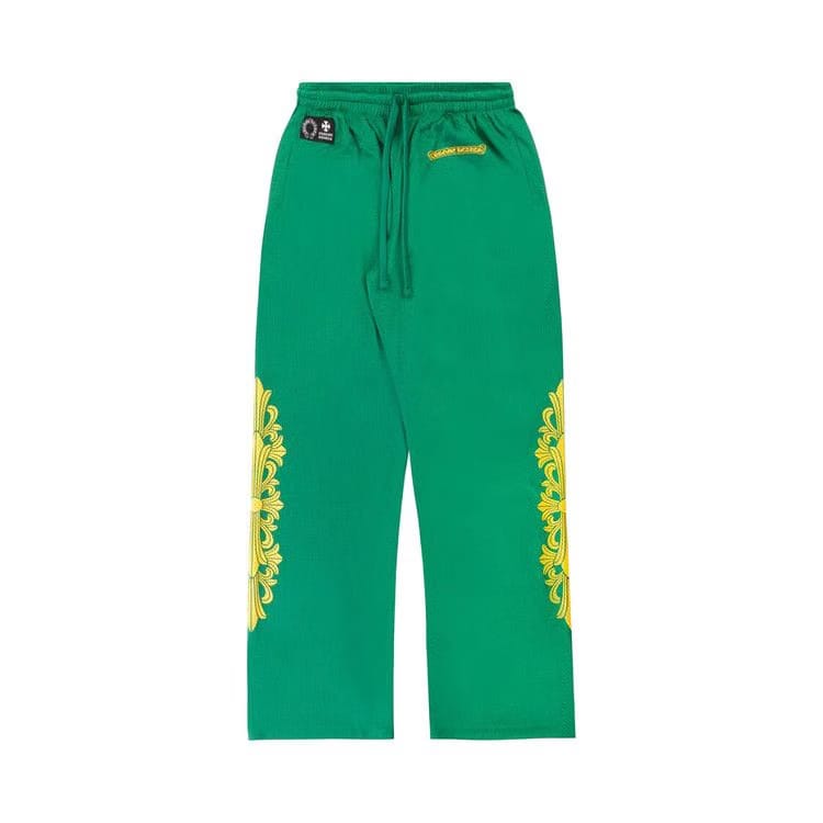 Chrome Hearts Floral Mesh Jersey Pants Green/Gold
