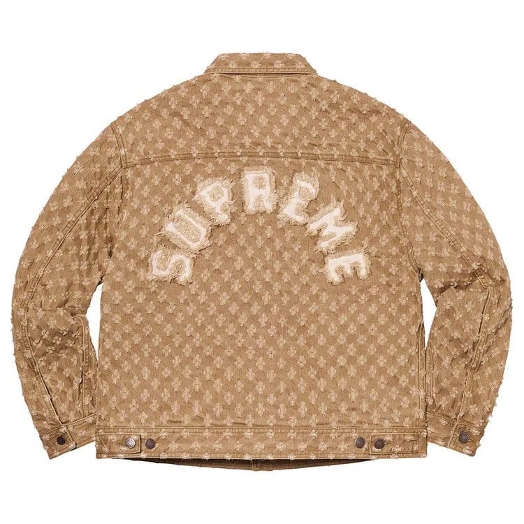 Supreme Hole Punch Denim Trucker Jacket Brown