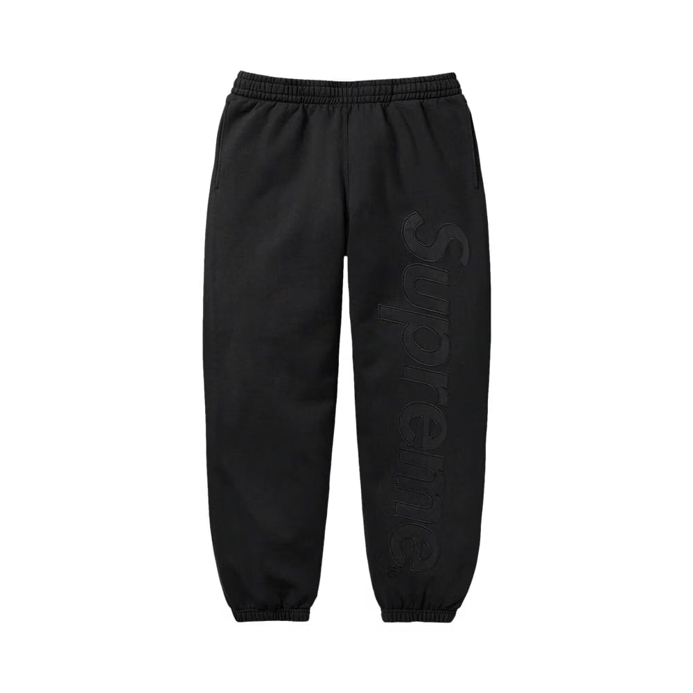 Supreme Satin Appliqué Sweatpant Black