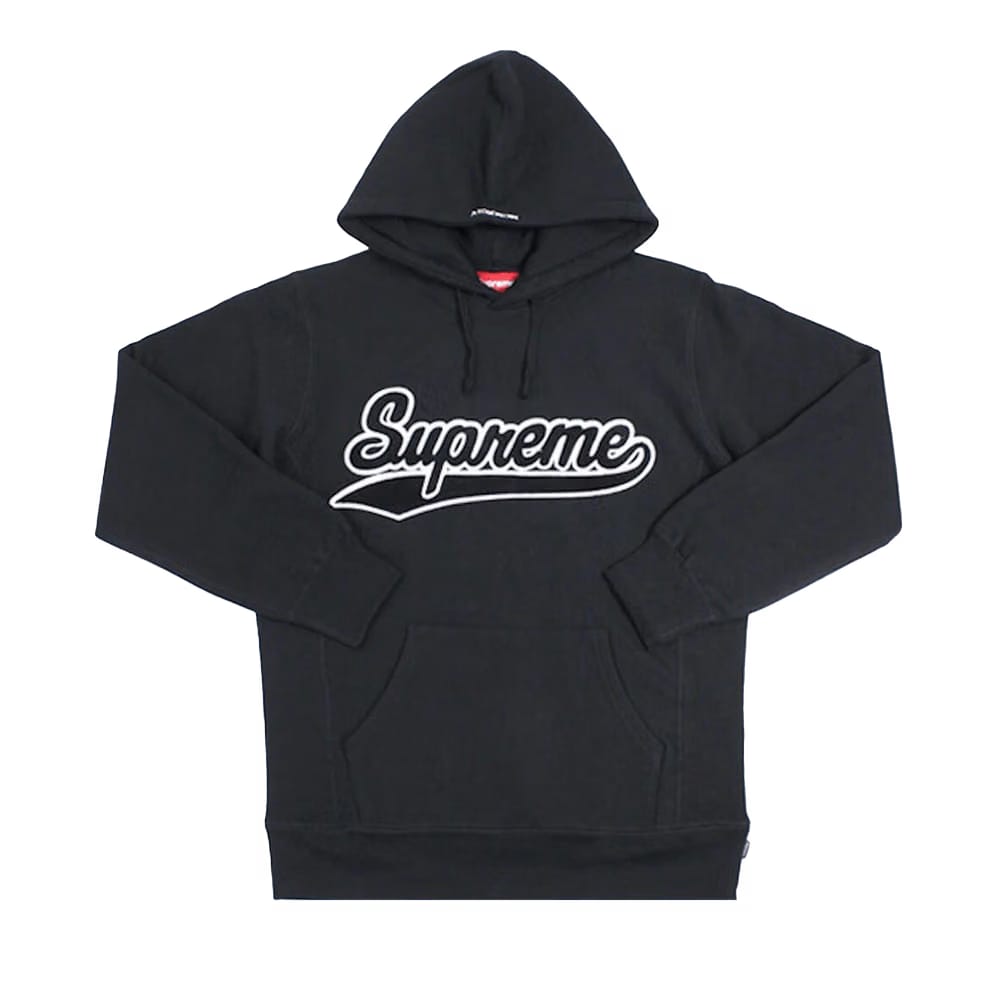 Supreme Chenille Script Hoodie Black