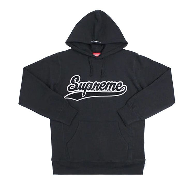 Supreme Chenille Script Hoodie Black