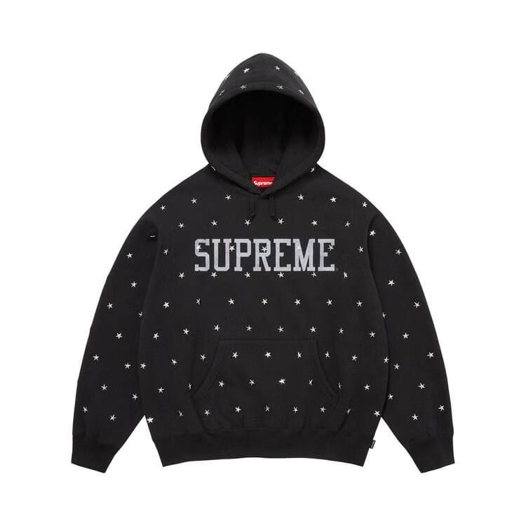 Supreme Stars Studded Hoodie Black