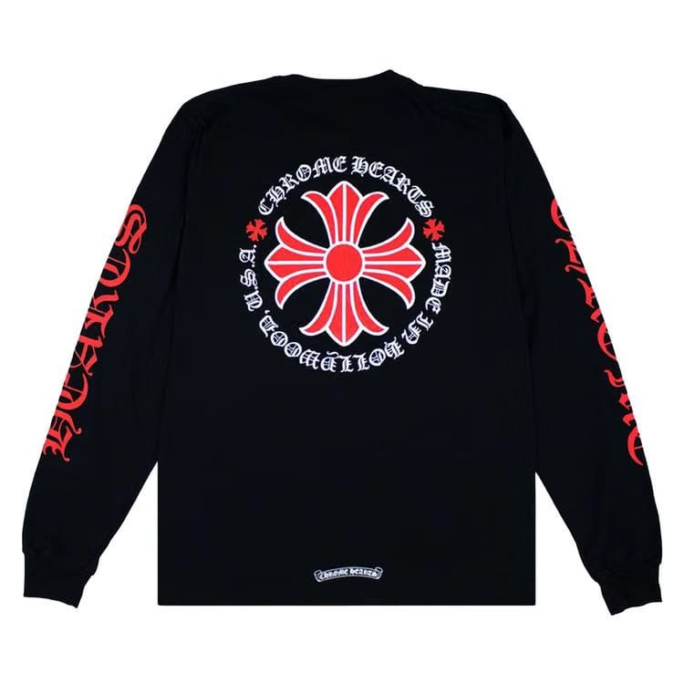 Chrome Hearts Made In Hollywood Plus Cross Long-Sleeve T-Shirt Black/Red
