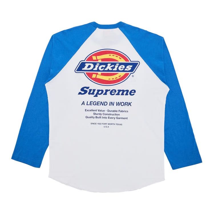 Supreme x Dickies Raglan Long-Sleeve Top White