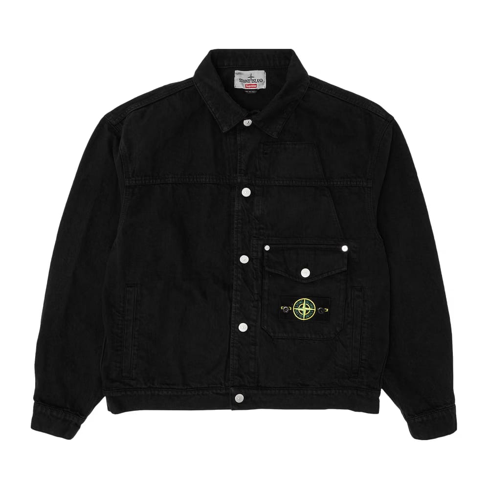 Supreme x Stone Island Denim Trucker Jacket Black