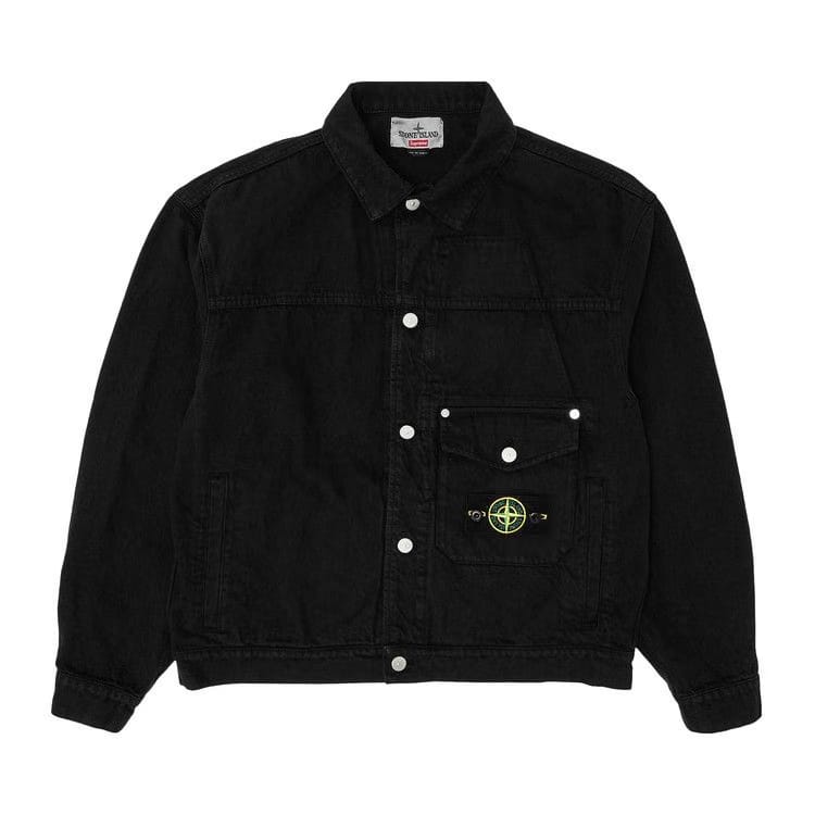 Supreme x Stone Island Denim Trucker Jacket Black