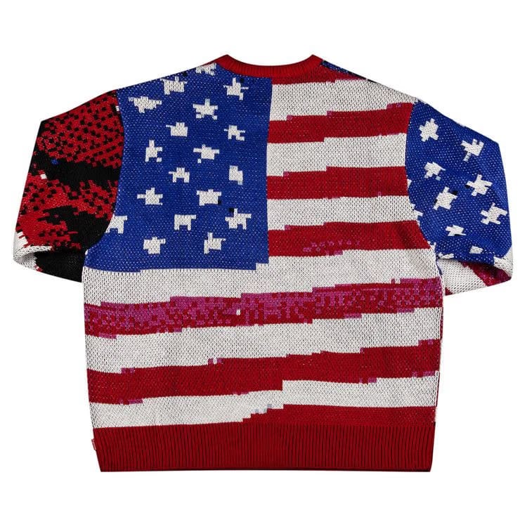 Supreme Digital Flag Sweater Red