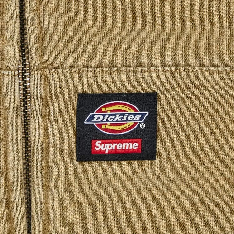 Supreme x Dickies Quilted Lined Zip Up Hoodie Light Tan