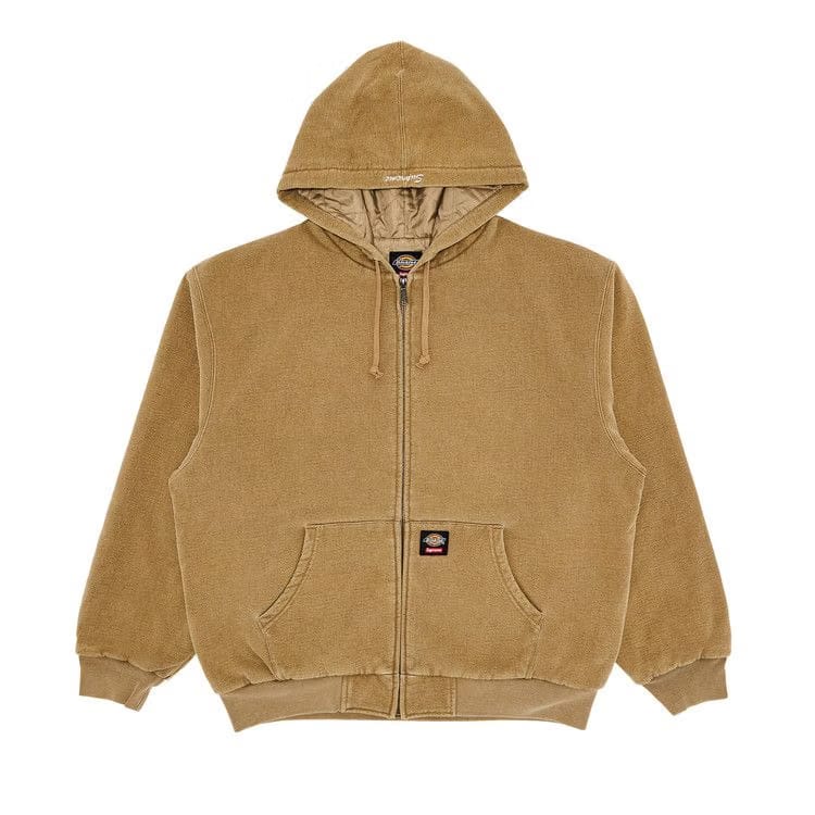 Supreme x Dickies Quilted Lined Zip Up Hoodie Light Tan