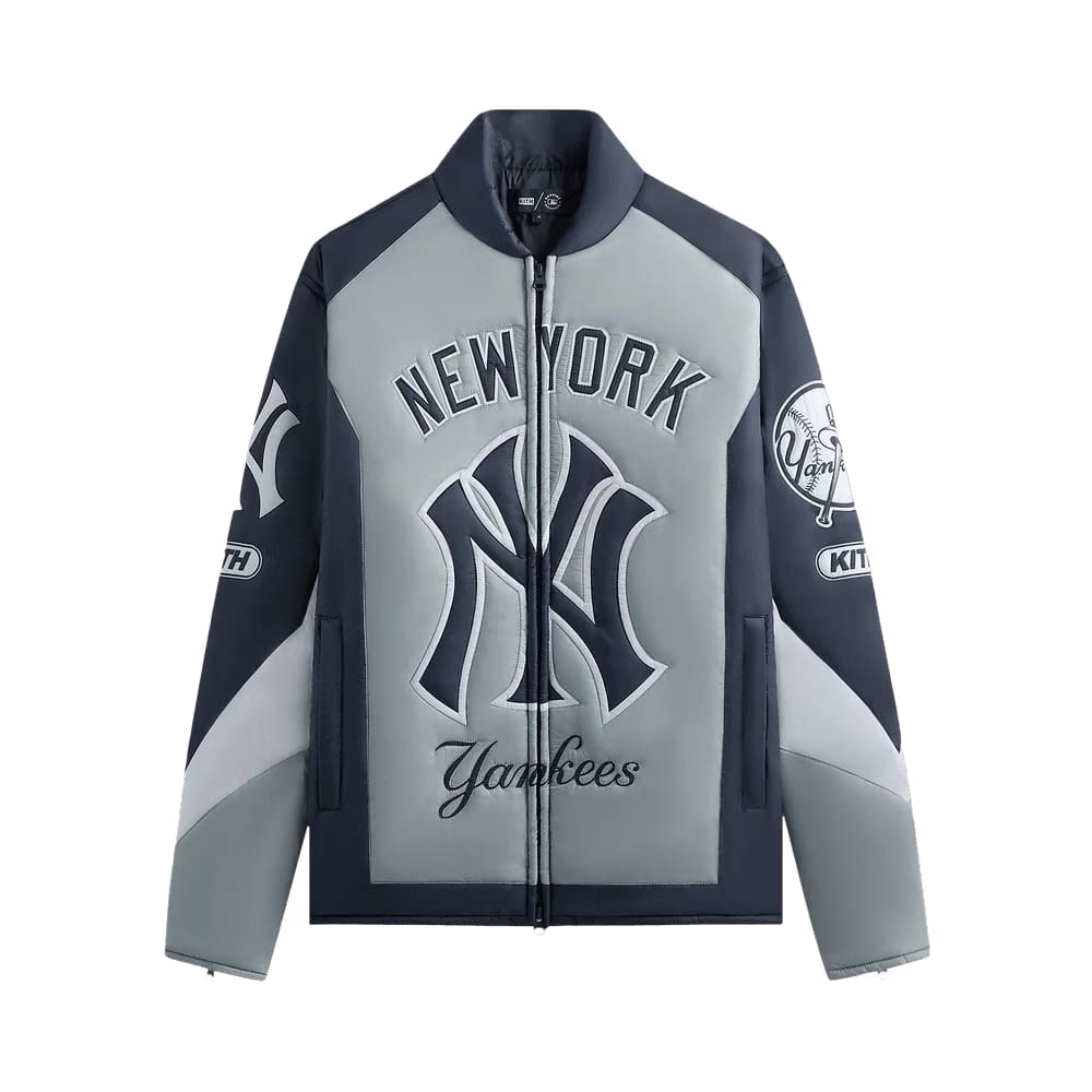 Kith For The New York Yankees Zip Brixton Puffed Shirt Jacket Statue