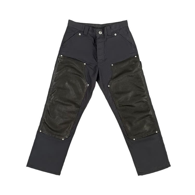 Chrome Hearts Leather Knee Carpenter Pants Black