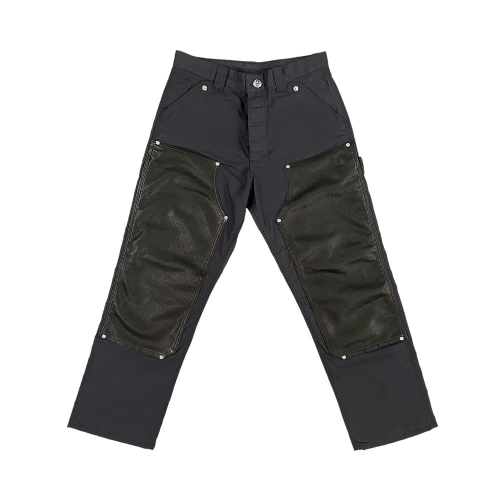 Chrome Hearts Leather Knee Carpenter Pants Black
