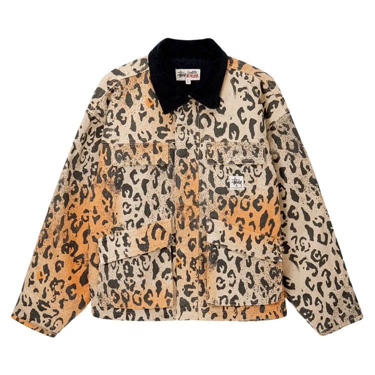 Stussy Washed Canvas Shop Jacket Leopard