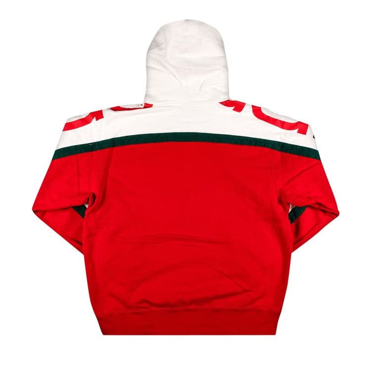 Supreme Big Logo Paneled Zip Up Hoodie Red