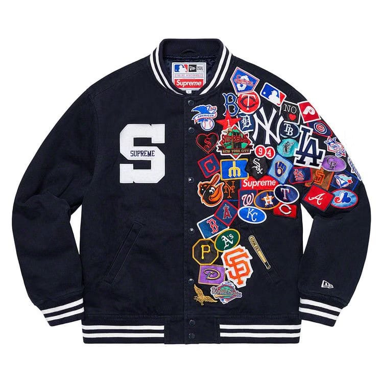 Supreme x New Era x MLB Varsity Jacket Navy
