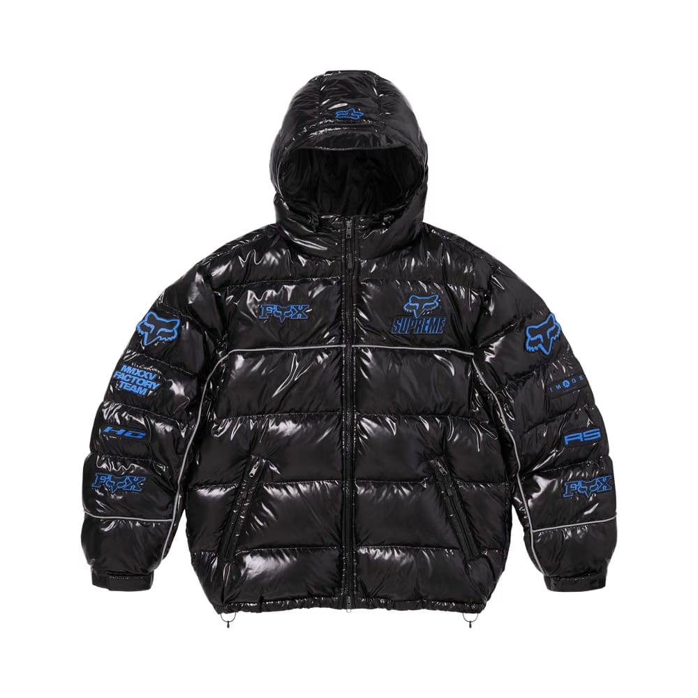 Supreme x Fox Racing Shiny Down Puffer Jacket Black
