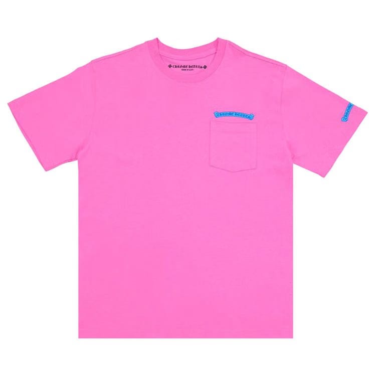 Chrome Hearts Scroll Logo Pocket T-Shirt Pink/Blue