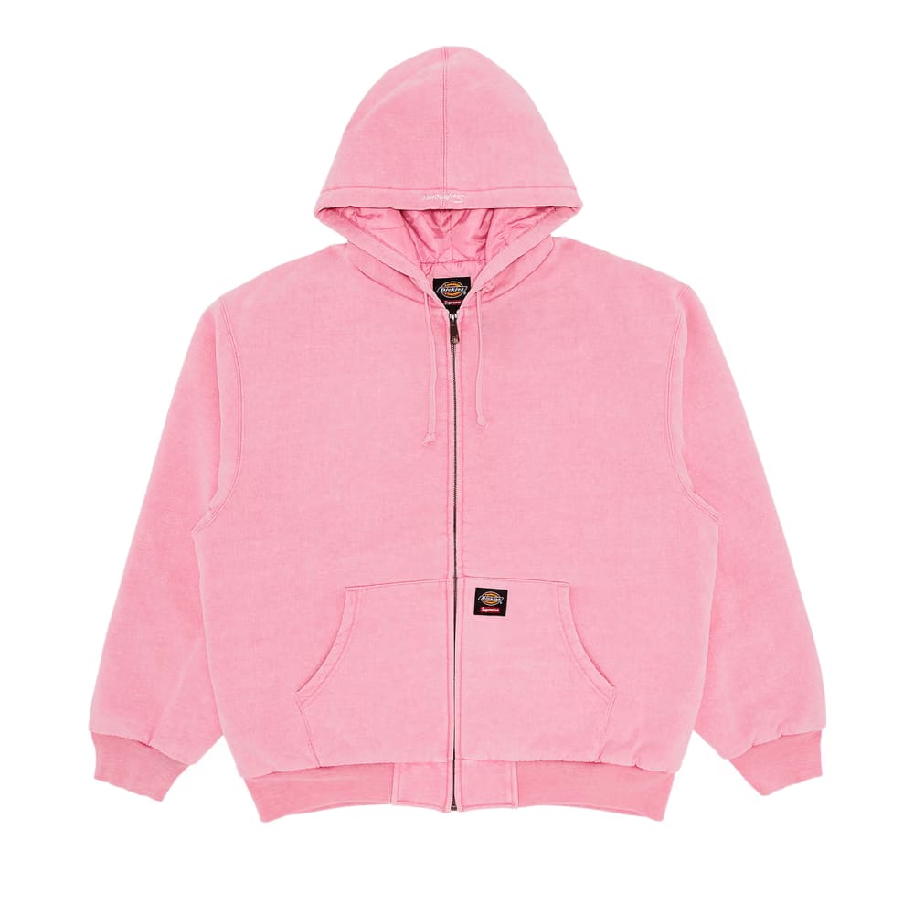 Supreme x Dickies Quilted Lined Zip Up Hoodie Dusty Pink