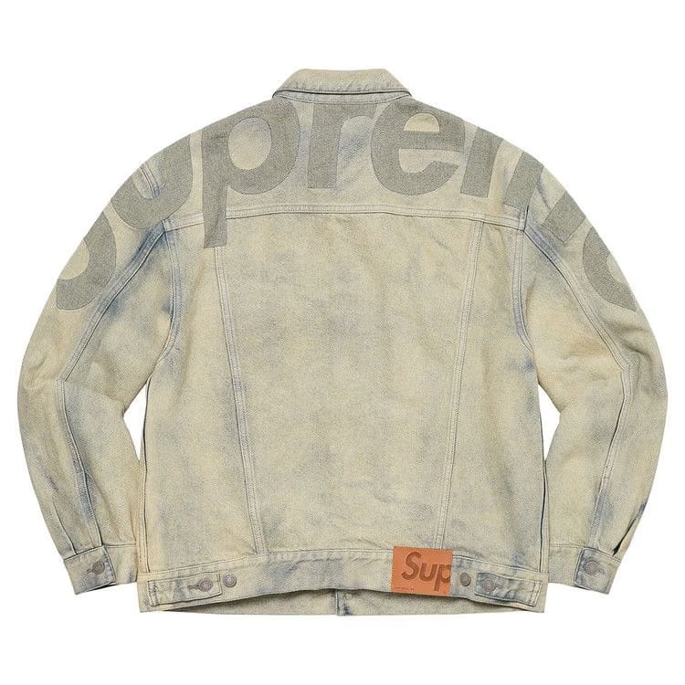 Supreme Inset Logo Denim Trucker Jacket Dirty
