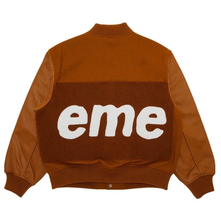 Supreme Big Logo Chenille Varsity Jacket Mustard