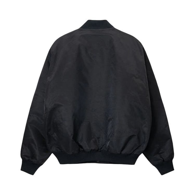Stussy LA Chapter Satin Varsity Jacket Black