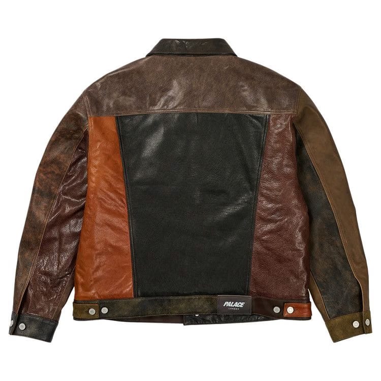 Palace Patchy Leather Jacket Multicolor
