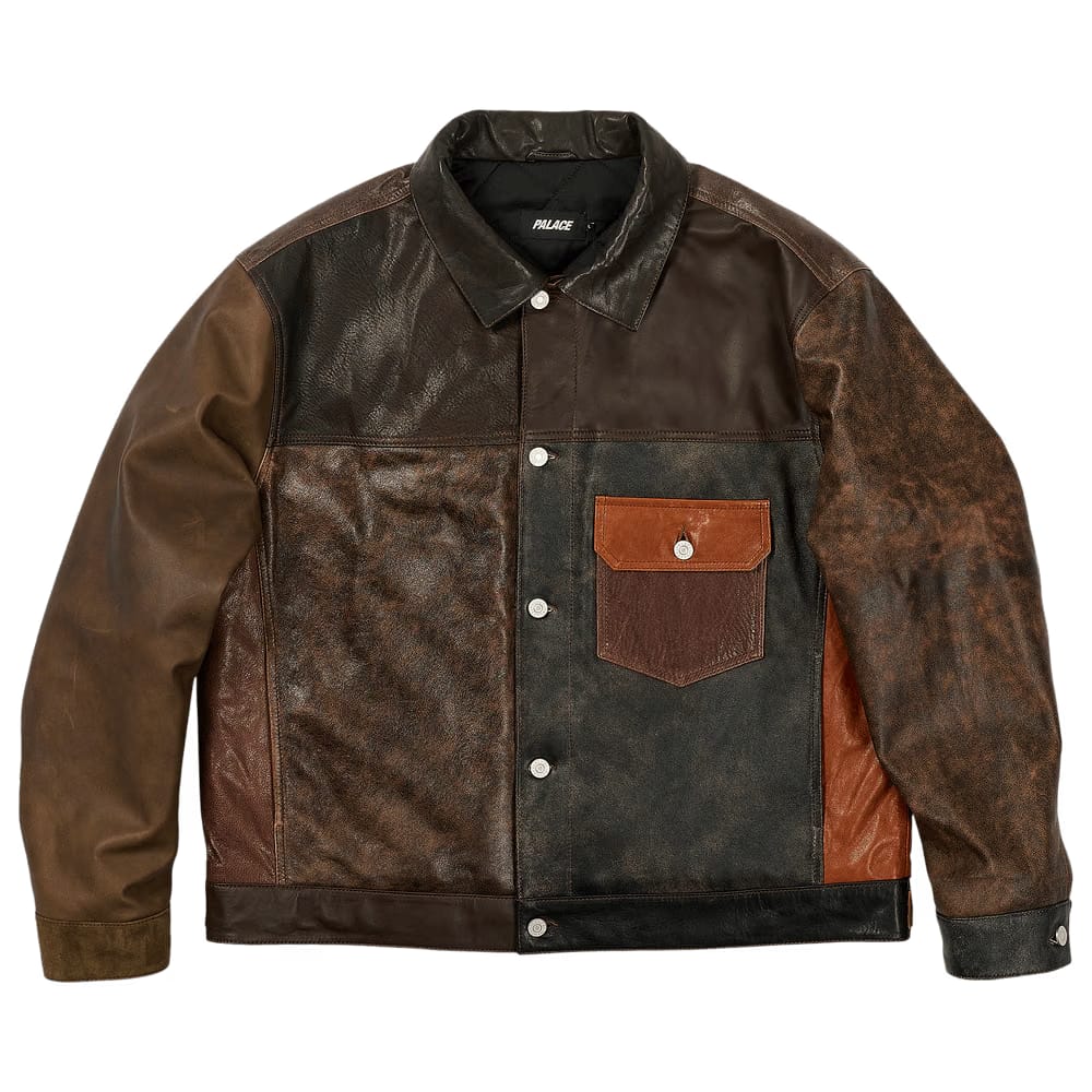 Palace Patchy Leather Jacket Multicolor