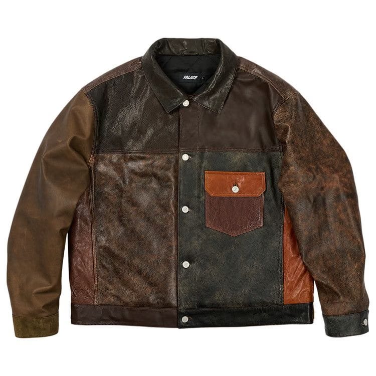 Palace Patchy Leather Jacket Multicolor