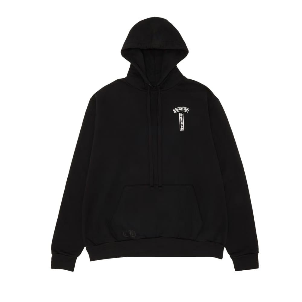 Chrome Hearts T Logo USA Shoulder Hoodie Black