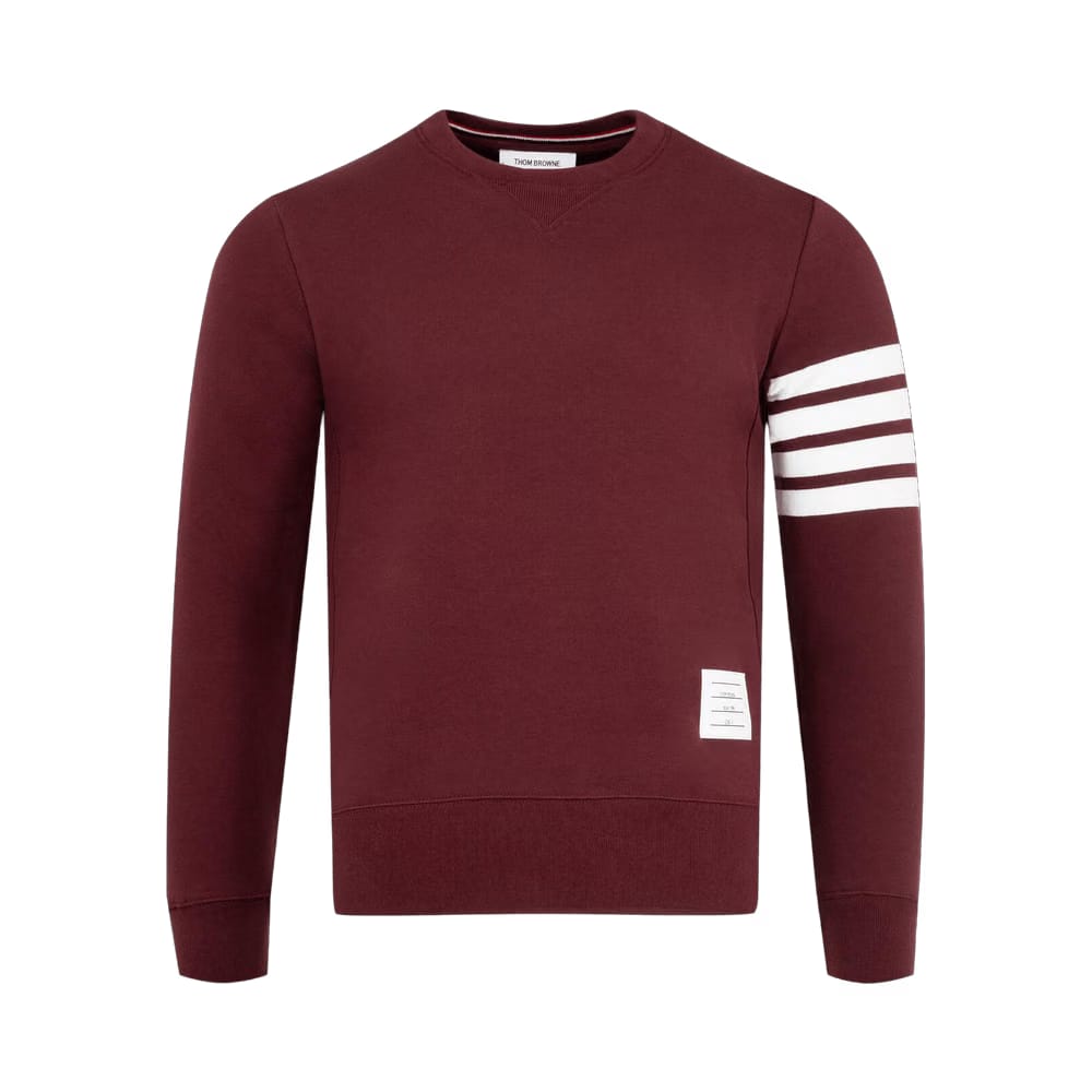 Thom Browne Classic Loopback 4 Bar Sweatshirt Burgundy