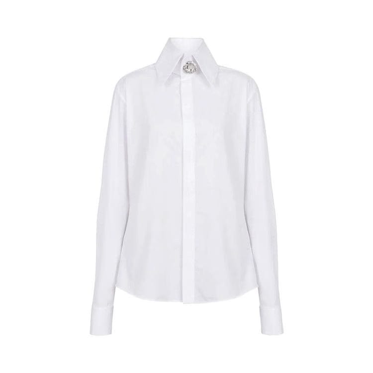 Balmain Embellished Poplin Shirt White