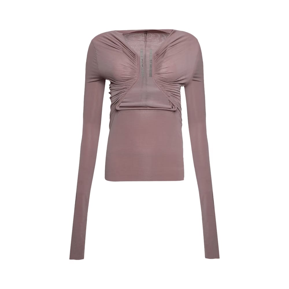 Rick Owens Long-Sleeve Prong T-Shirt Dusty Pink