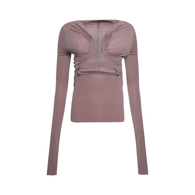 Rick Owens Long-Sleeve Prong T-Shirt Dusty Pink