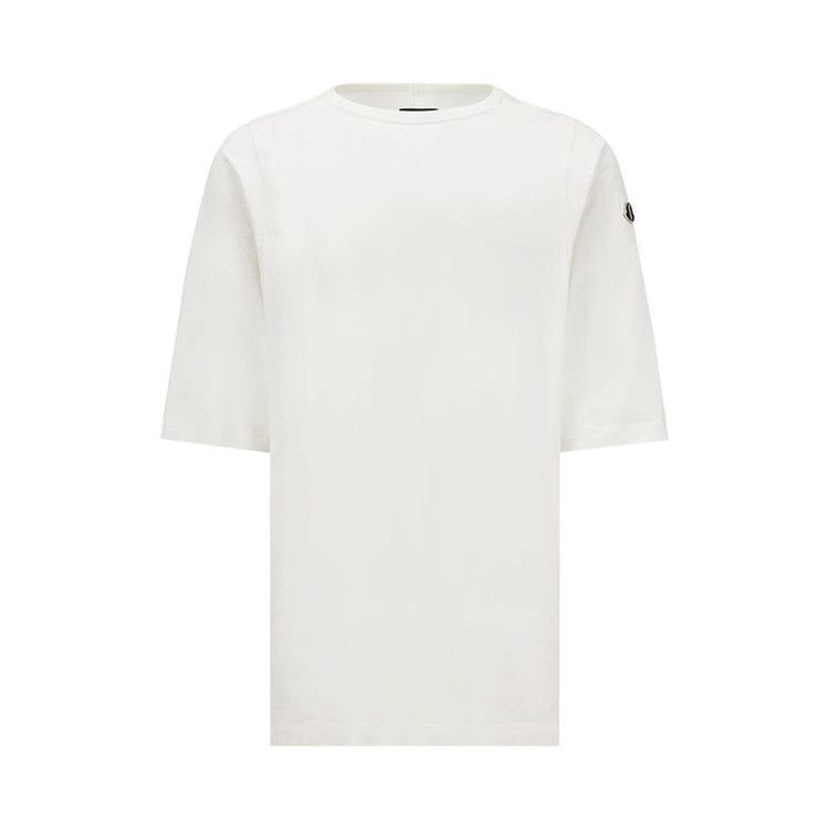 Moncler x Rick Owens Knitted Crewneck Shorts-Sleeve T-Shirt Milk
