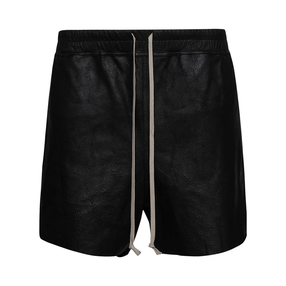 Rick Owens Leather Boxer Shorts Black