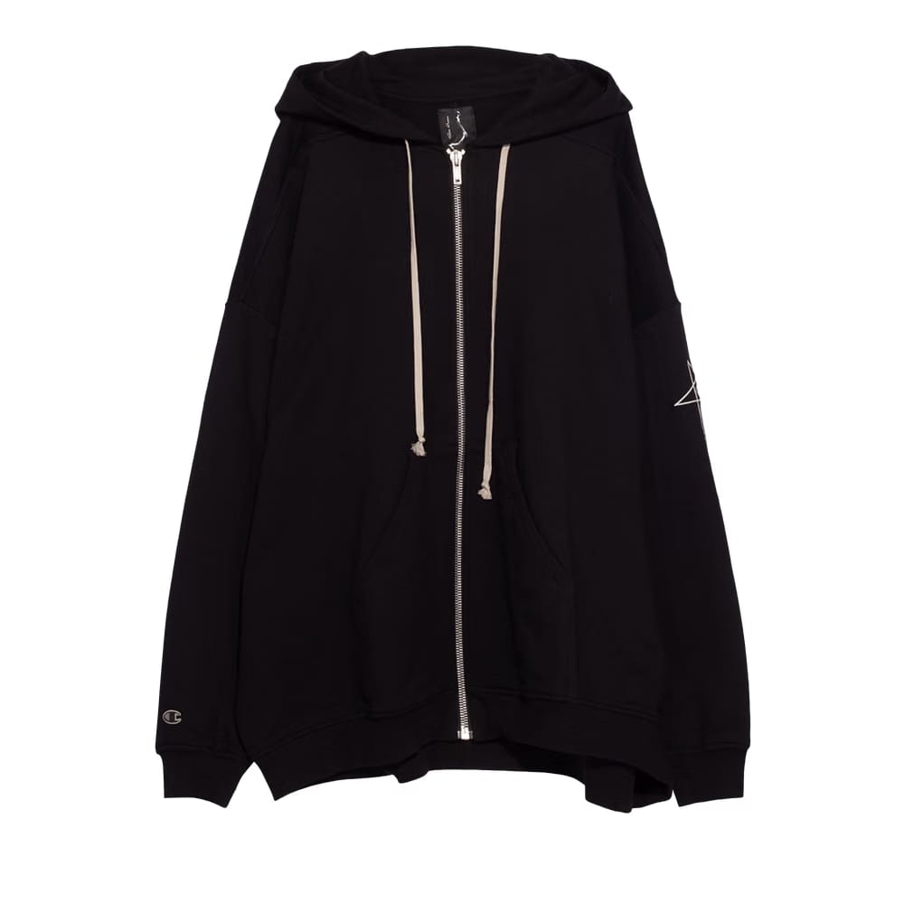 Rick Owens x Champion Jumbo Jason's Hoodie Black