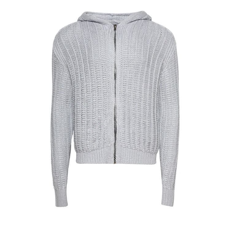 Rick Owens Zipped Hoodie Pale Blue