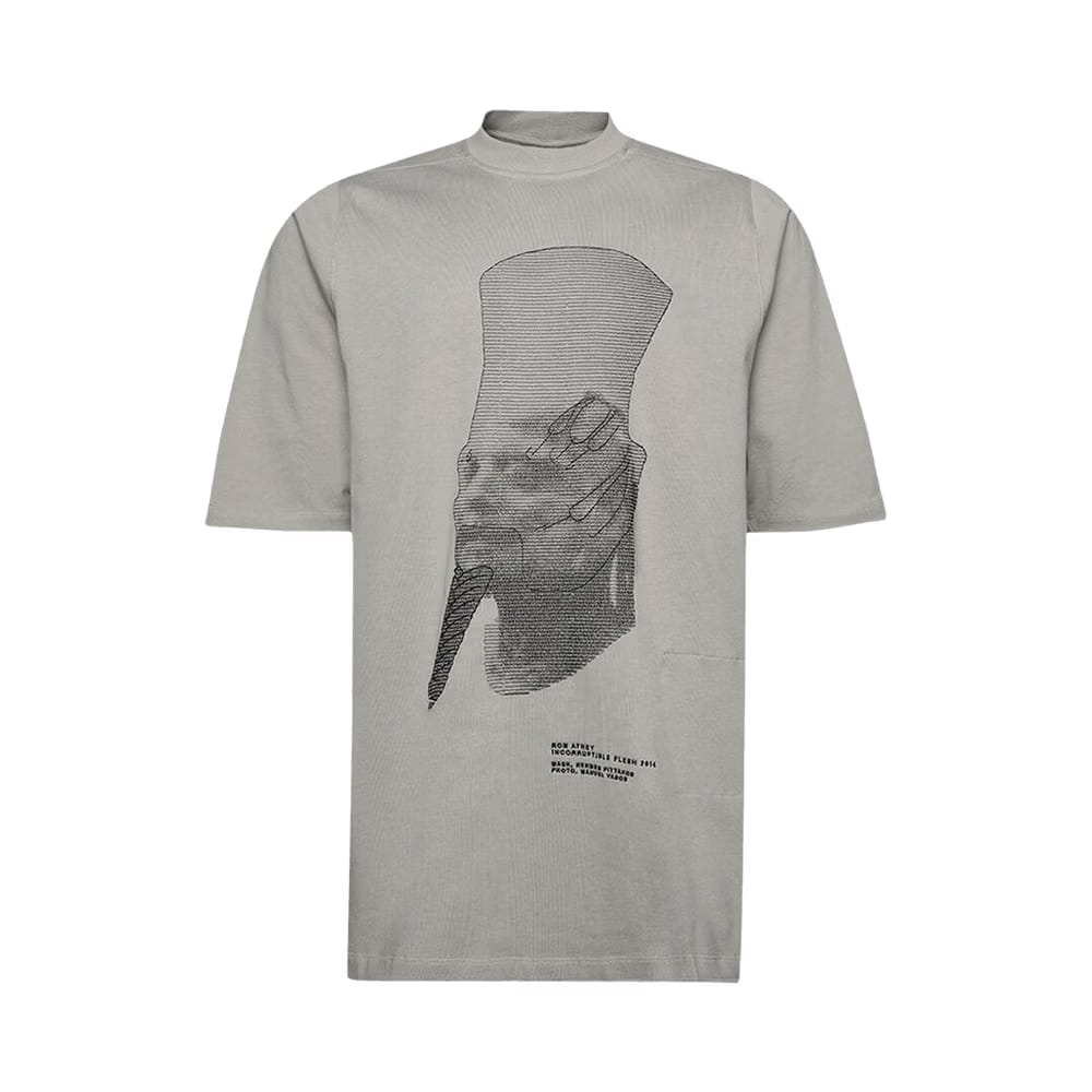 Rick Owens Ron Jumbo T-Shirt Pearl/Black