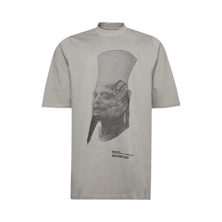 Rick Owens Ron Jumbo T-Shirt Pearl/Black