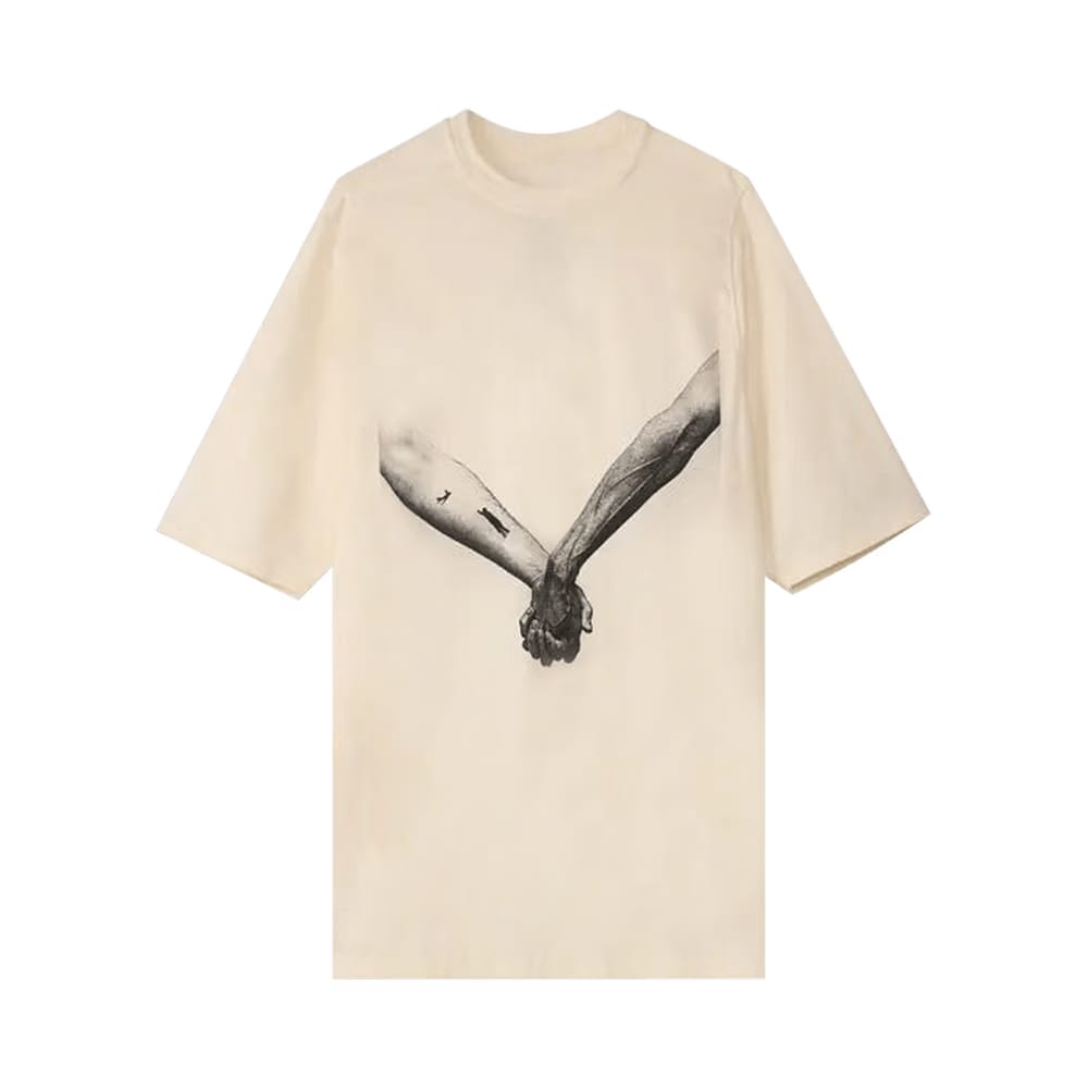 Rick Owens Jumbo Shorts-Sleeve T-Shirt Natural/Black