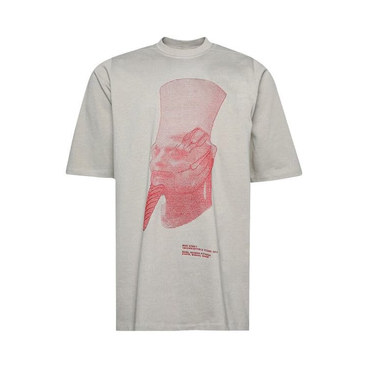 Rick Owens Ron Jumbo T-Shirt Pearl/Cardinal Red