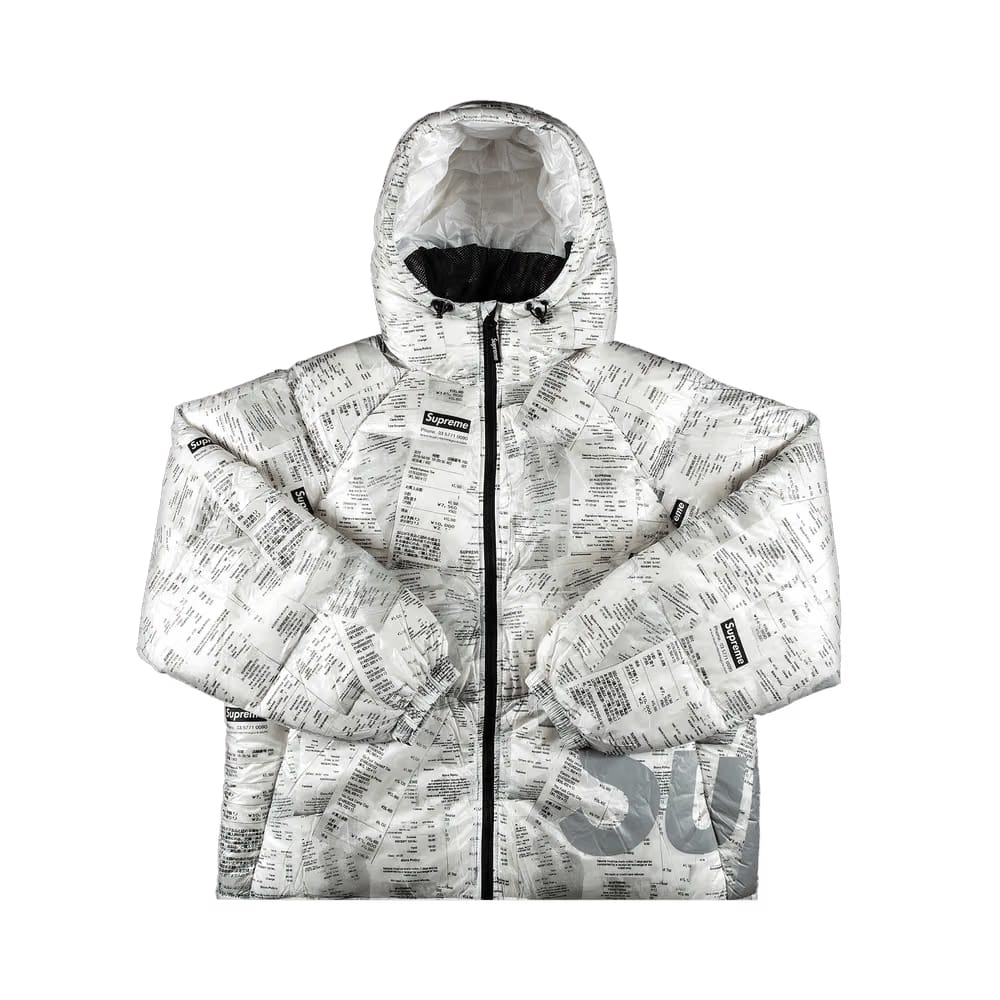 Supreme Hooded Down Jacket Receipts