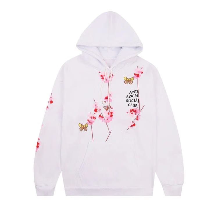 Anti Social Social Club Kkoch Butterflies Full Embroidery Hoodie White