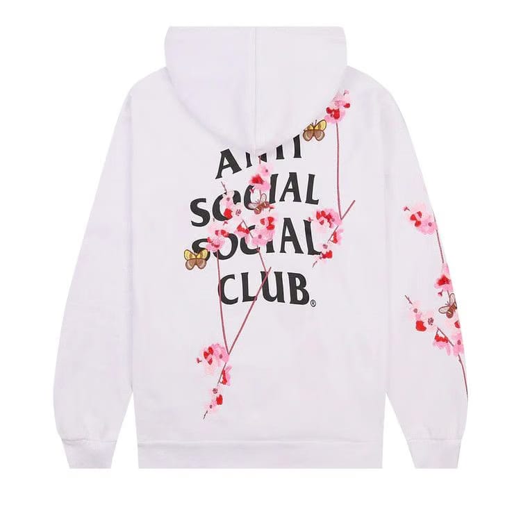 Anti Social Social Club Kkoch Butterflies Full Embroidery Hoodie White