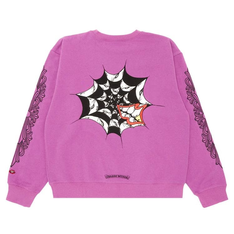 Chrome Hearts x Matty Boy Spider Web Crewneck Sweatshirt Purple