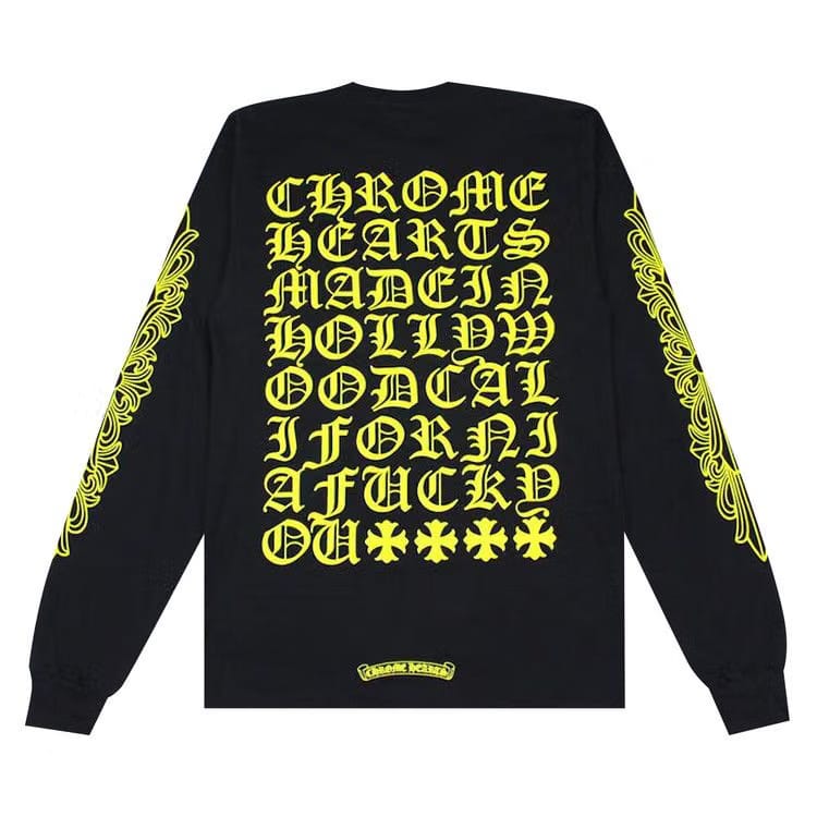 Chrome Hearts Made In Hollywood Pocket Long-Sleeve T-Shirt Black/Yellow