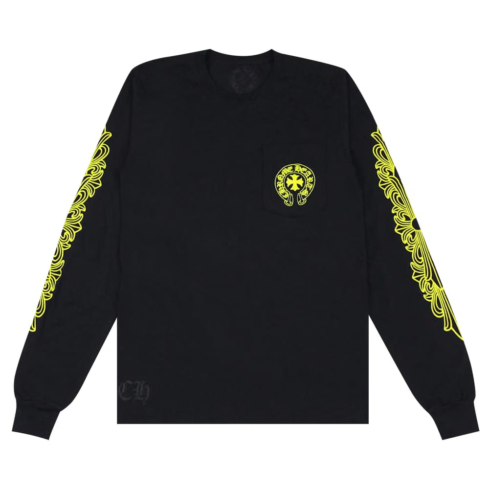 Chrome Hearts Made In Hollywood Pocket Long-Sleeve T-Shirt Black/Yellow