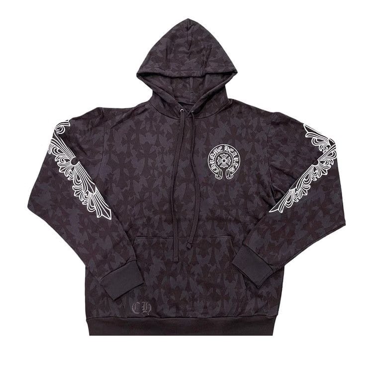 Chrome Hearts Plus Cross All Over Print Hoodie Black
